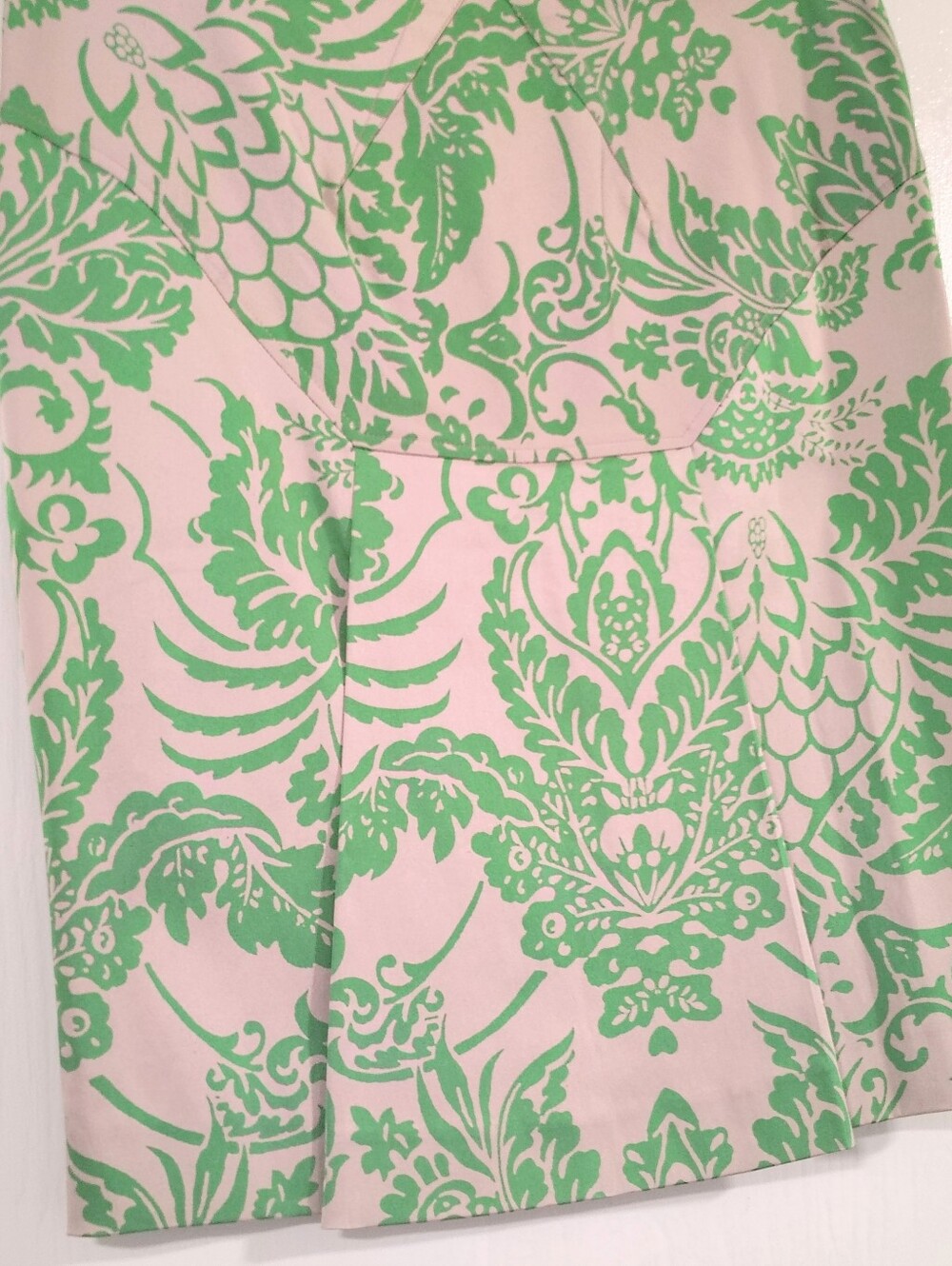 Diane von Furstenberg Harleena Silk Blend Skirt Women's 6 Green / Beige Floral - Picture 6 of 10